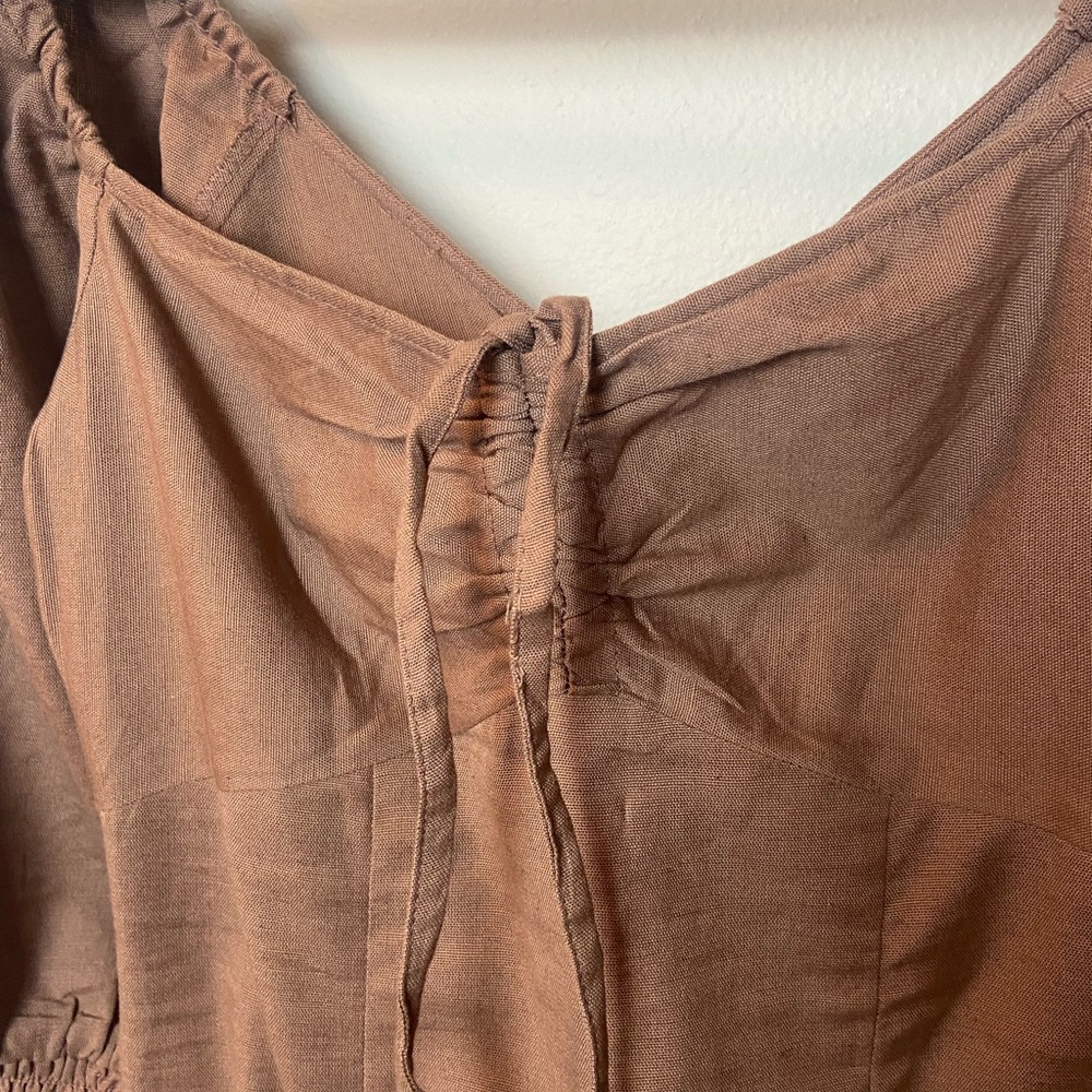 ASOS Brown Ruched Mini Dress - Picture 5 of 8